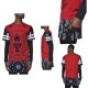 Square Zero Extended Side Zip Long Sleeve Hip Hop Bandana Shirts 6pcs Pre- packed - Red